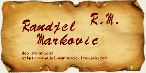 Ranđel Marković vizit kartica